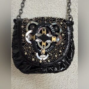 RAFE NEW YORK embellished Black Patent Crossbody Bag
